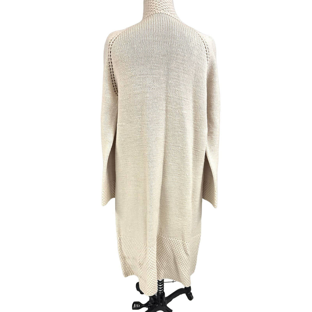1920s Womens Long Hand Knit Wool Sweater Coat MOP Buttons Asymmetrical Sz M/L coat Handmade