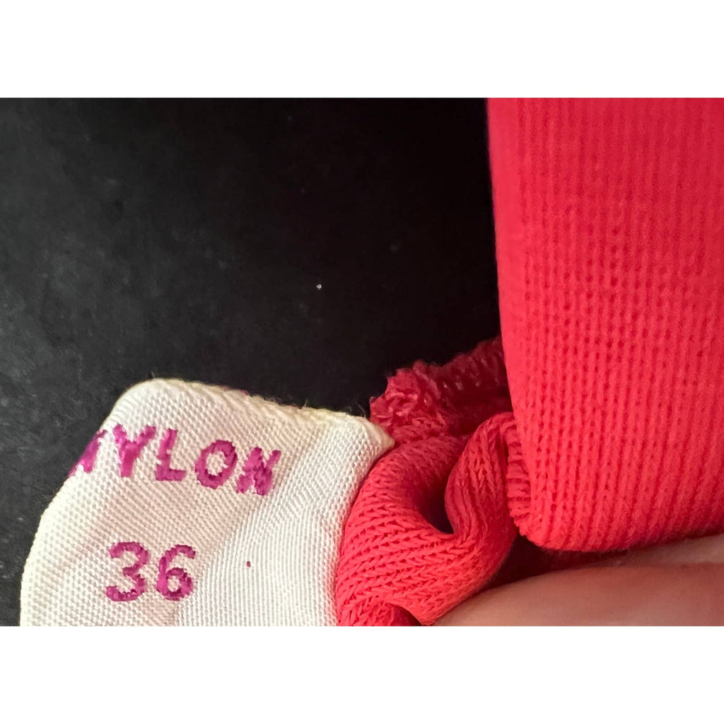 Vintage Luxite Holeproof Full Slip Warm Rosy Pink Lace Pleats Sz 36 slips Luxite