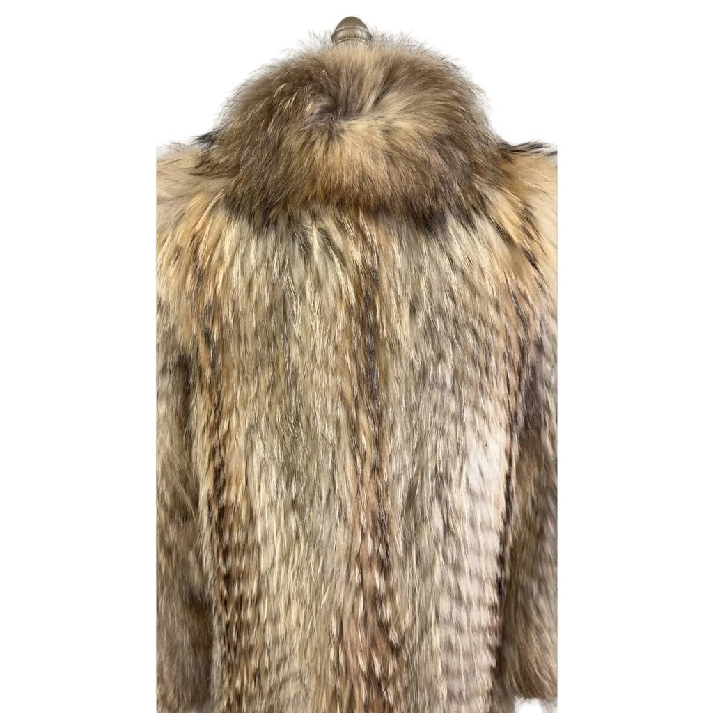 Mob Wife VTG Japanese Tanuki Fur Maxi Coat 1980s Gorgeous condition Sz M Stein's