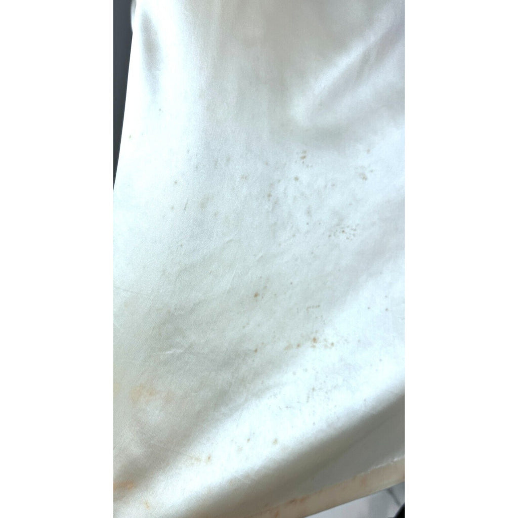 1950s Retro Womens Ivory Swing Coat Faux Fur Huge Buttons S/M 3/4 Bell Sleeves Unbranded