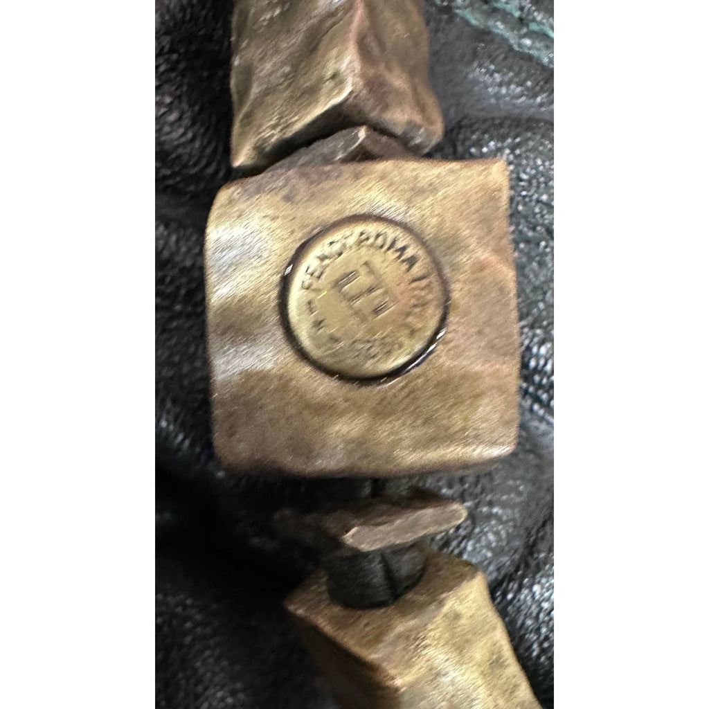 Fendi Vintage Leather Shoulder Bag OOAK Croc Textured Puffed Napa Leather 1990 NWT Fendi