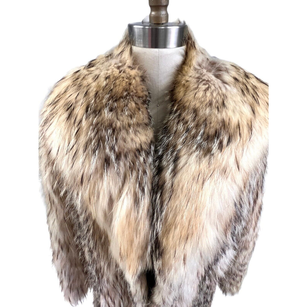 VTG Coyote Fur Trench Coat Women S/M Int. Collection Supreme Haute Grille Haute Grille