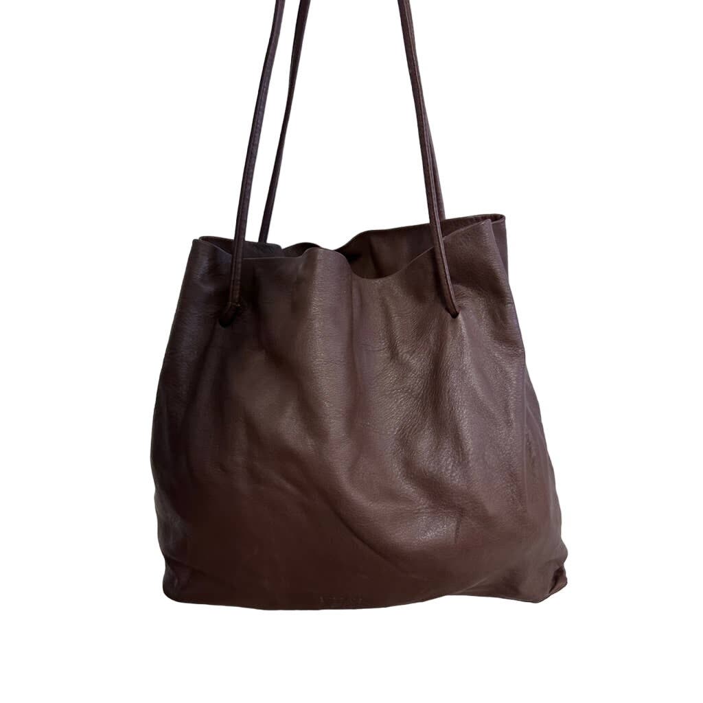 Prada Brown Lamb Leather Tote Large Prada