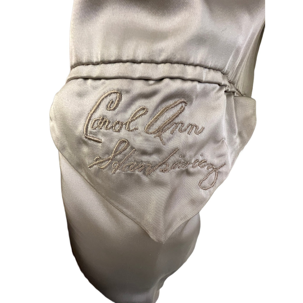 Exquisite Vintage Long Beige Blush Sheared Beaver Coat with Fox Trim Women's Small Unbranded