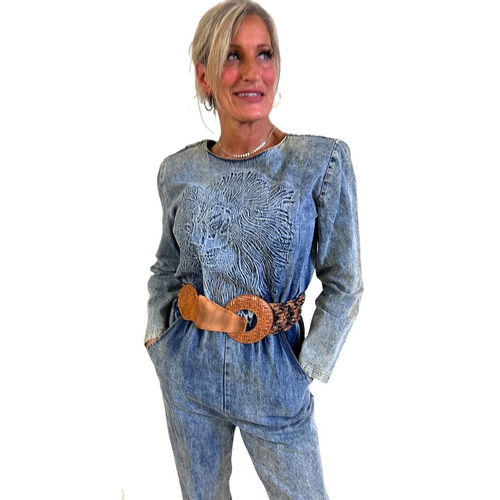 Vintage 80s Belt Solid Copper Buckle, Basketweave Leather and stretch Straw unbranded