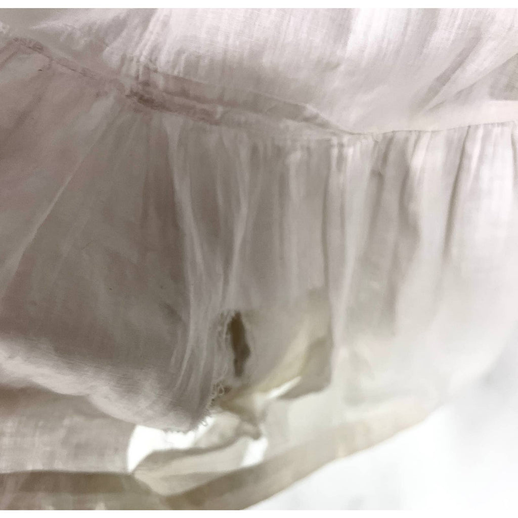 Antique White Cotton Lawn Long Chemise Victorian S/M Handmade