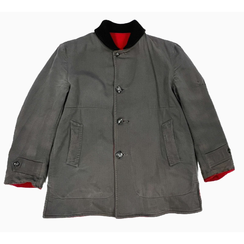 1950s VTG WOOLRICH COAT jacket RARE Car Coat Gray Cord/Reversible Red Wool M/L New Arrivals Woolrich