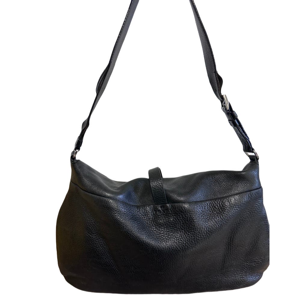 Vintage Prada Leather Shoulder Flap Messenger Bag Large 2001 W/Authenticity card Prada