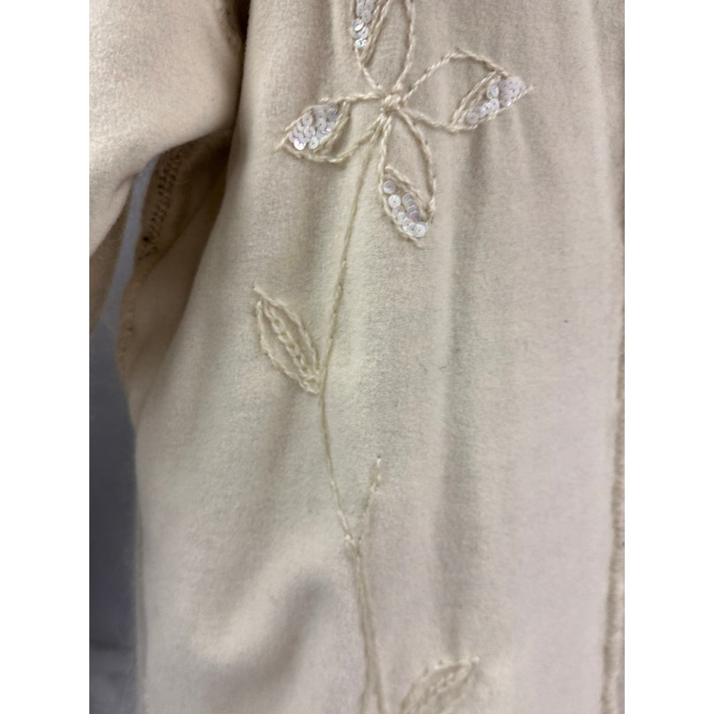 80s VTG Mohair /Wool Reversible B&W Houndstooth/ Cream Sweater Coat Womens L/XL New Arrivals Unbranded