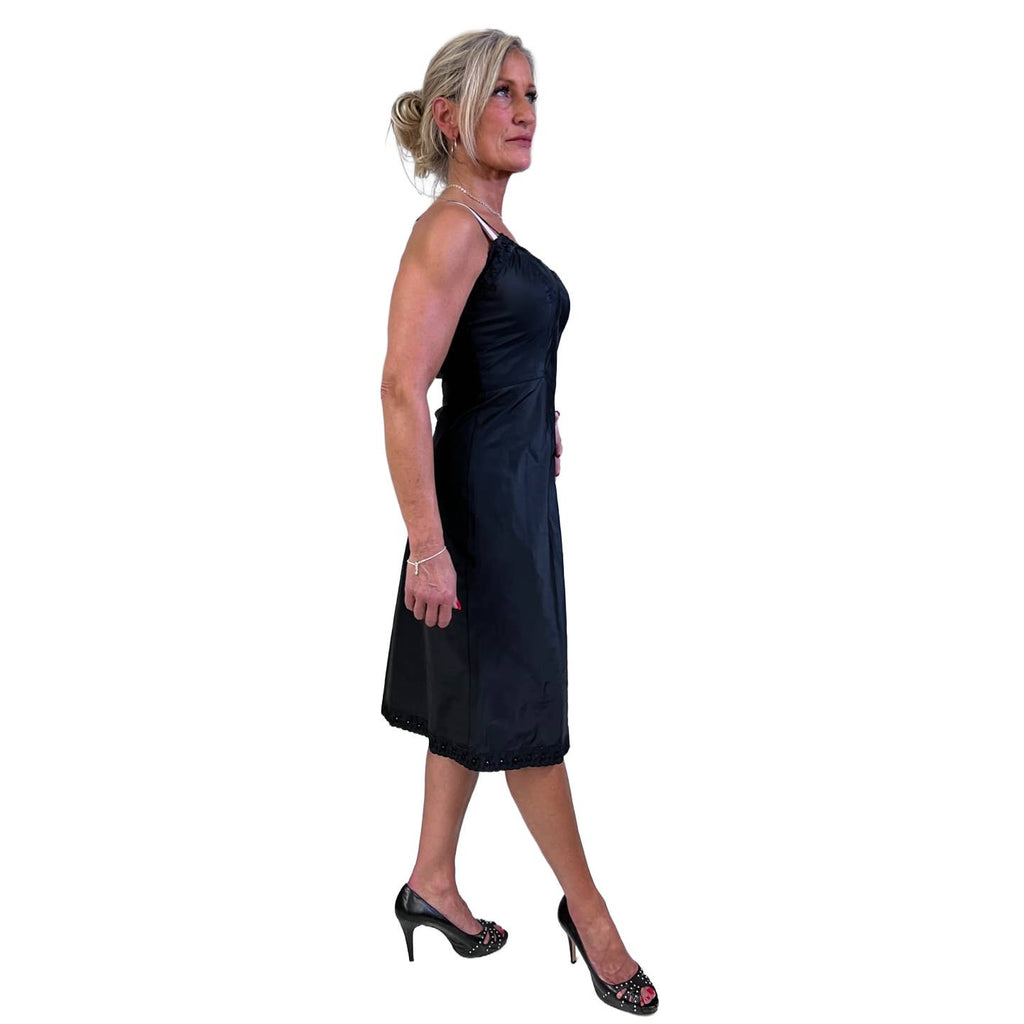 Vintage Black Ariel Barbizon Tafredda Noisy Taffeta Slip 1950s Womens S BARBIZON