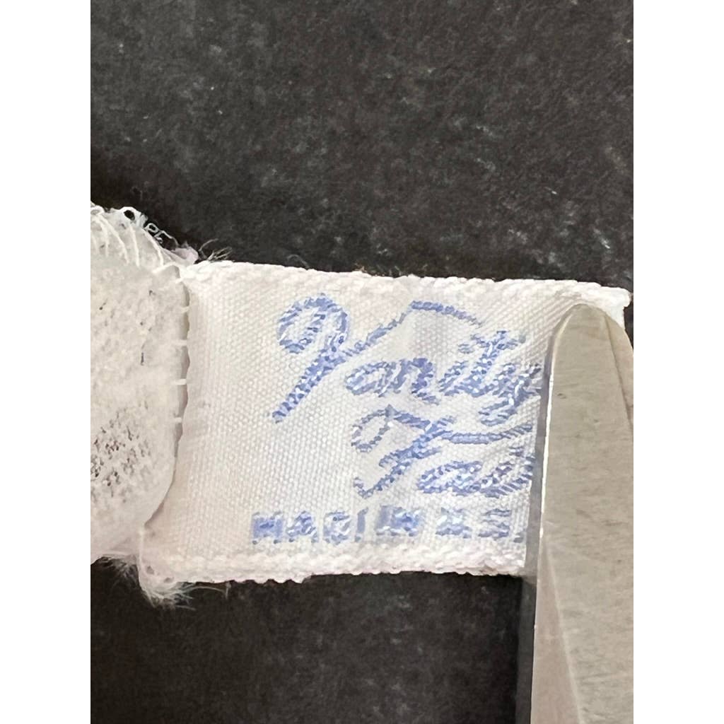 VTG Vanity Fair 1950s White Full Slip - 100% Nylon - Sheer Lace Cups - Size 40T Vanity Fair