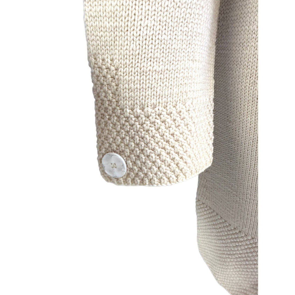 1920s Womens Long Hand Knit Wool Sweater Coat MOP Buttons Asymmetrical Sz M/L coat Handmade