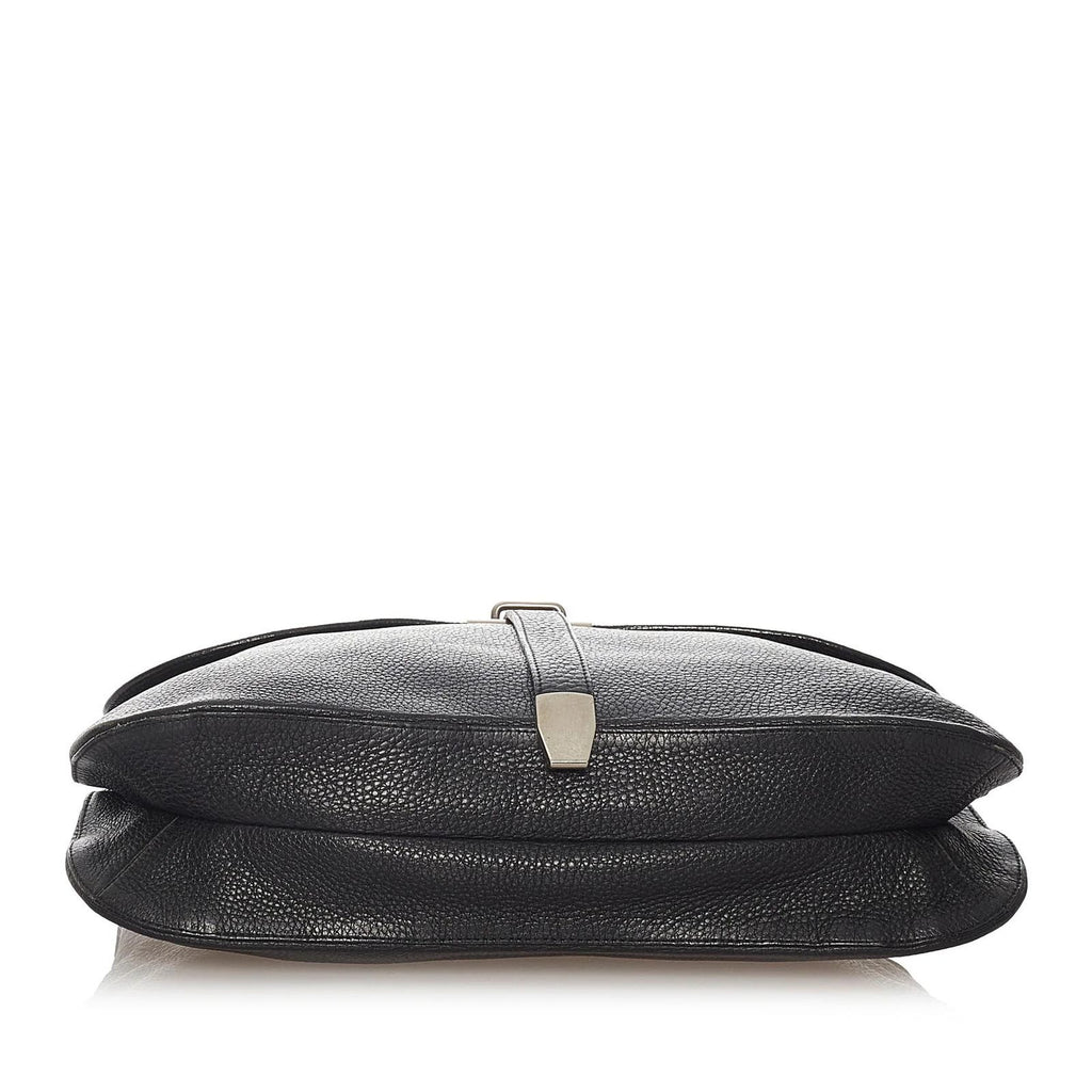 Vintage Prada Leather Shoulder Flap Messenger Bag Large 2001 W/Authenticity card Prada