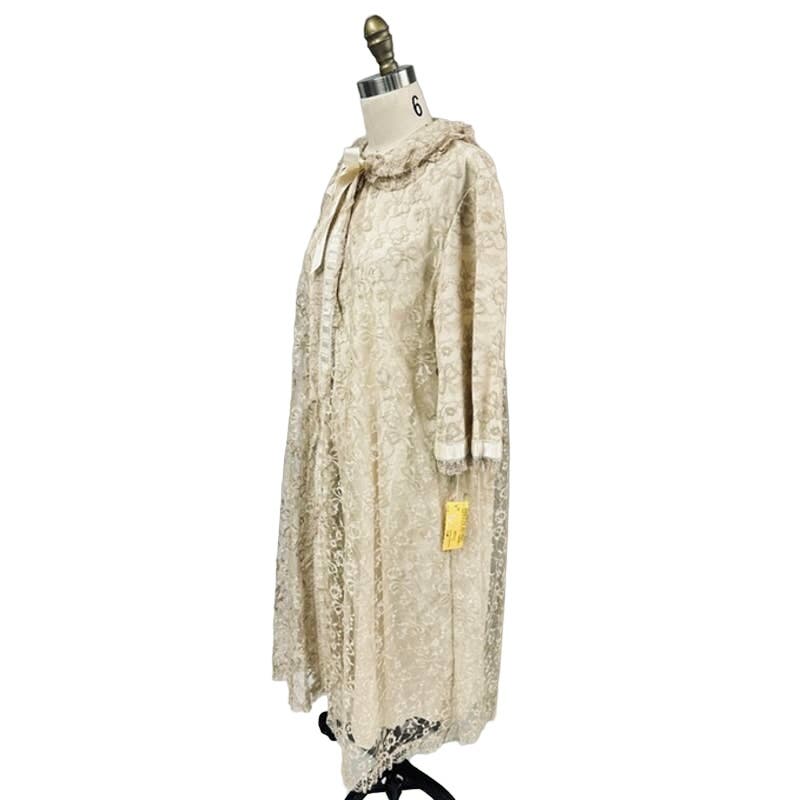 60s VTG NOS Odette Barsa Robe Fresoeur Inc Style 923 Sz L Lace/Satin Ribbon Odette Barsa