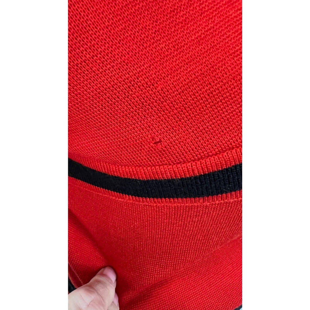 VTG 1970s Bakalli Wool Dress & Sweater Set Leather Applique Mod Geometric Hong Kong M Bakalli