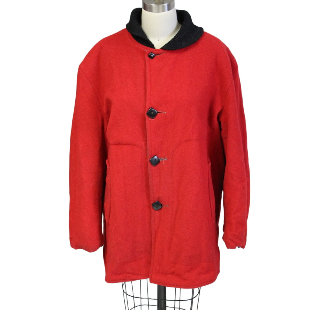 1950s VTG WOOLRICH COAT jacket RARE Car Coat Gray Cord/Reversible Red Wool M/L New Arrivals Woolrich