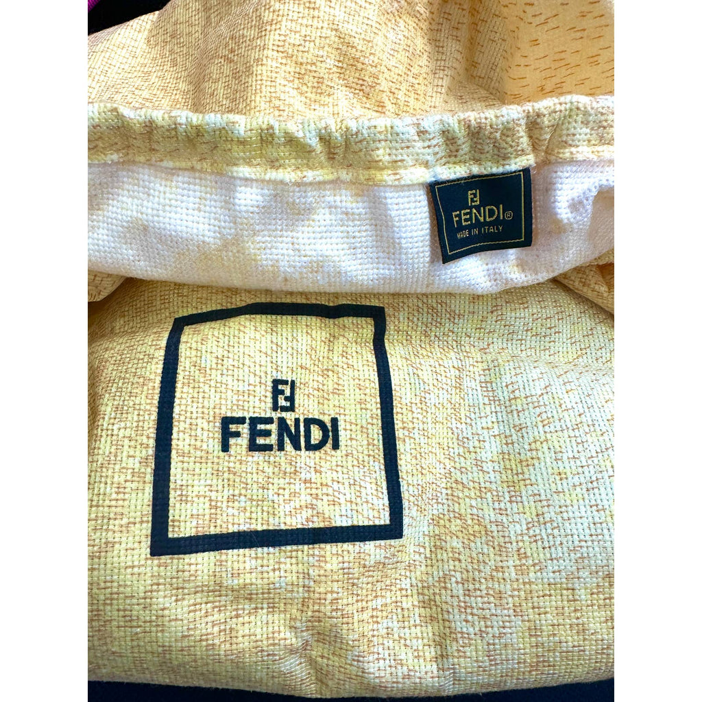 Fendi Vintage Leather Shoulder Bag OOAK Croc Textured Puffed Napa Leather 1990 NWT Fendi