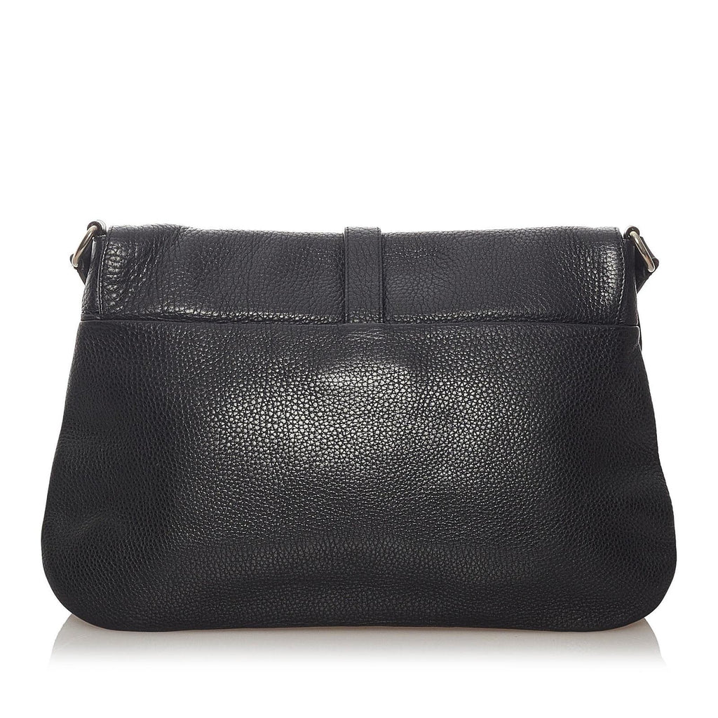 Vintage Prada Leather Shoulder Flap Messenger Bag Large 2001 W/Authenticity card Prada