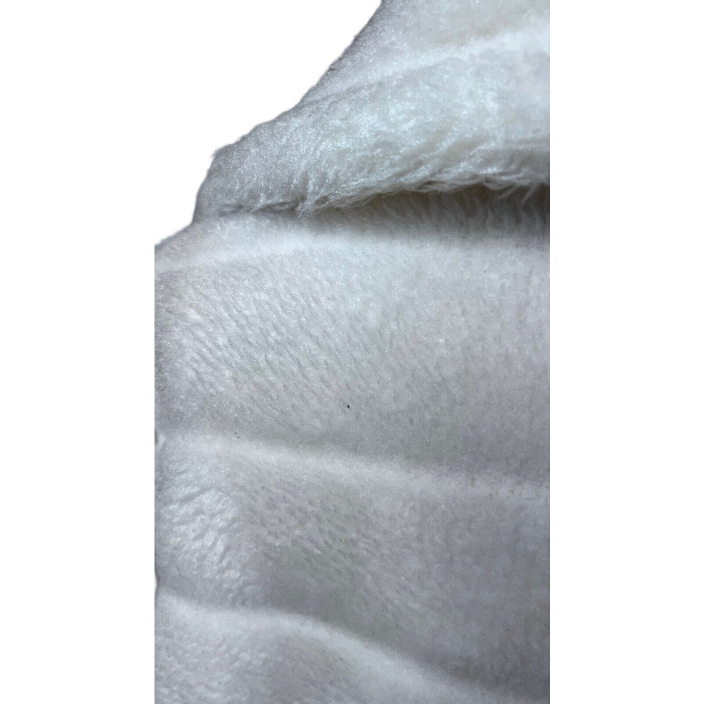 1950s Retro Womens Ivory Swing Coat Faux Fur Huge Buttons S/M 3/4 Bell Sleeves Unbranded