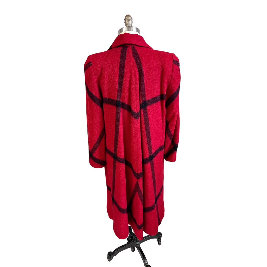 VTG 1940s Swing Coat Red Black Womens L/ XLRAND OF CALIFORNIA EXCLUSIVE DESIGN Rand of California