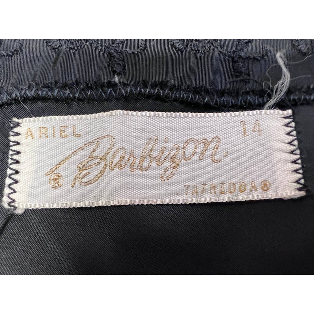 Vintage Black Ariel Barbizon Tafredda Noisy Taffeta Slip 1950s Womens S BARBIZON