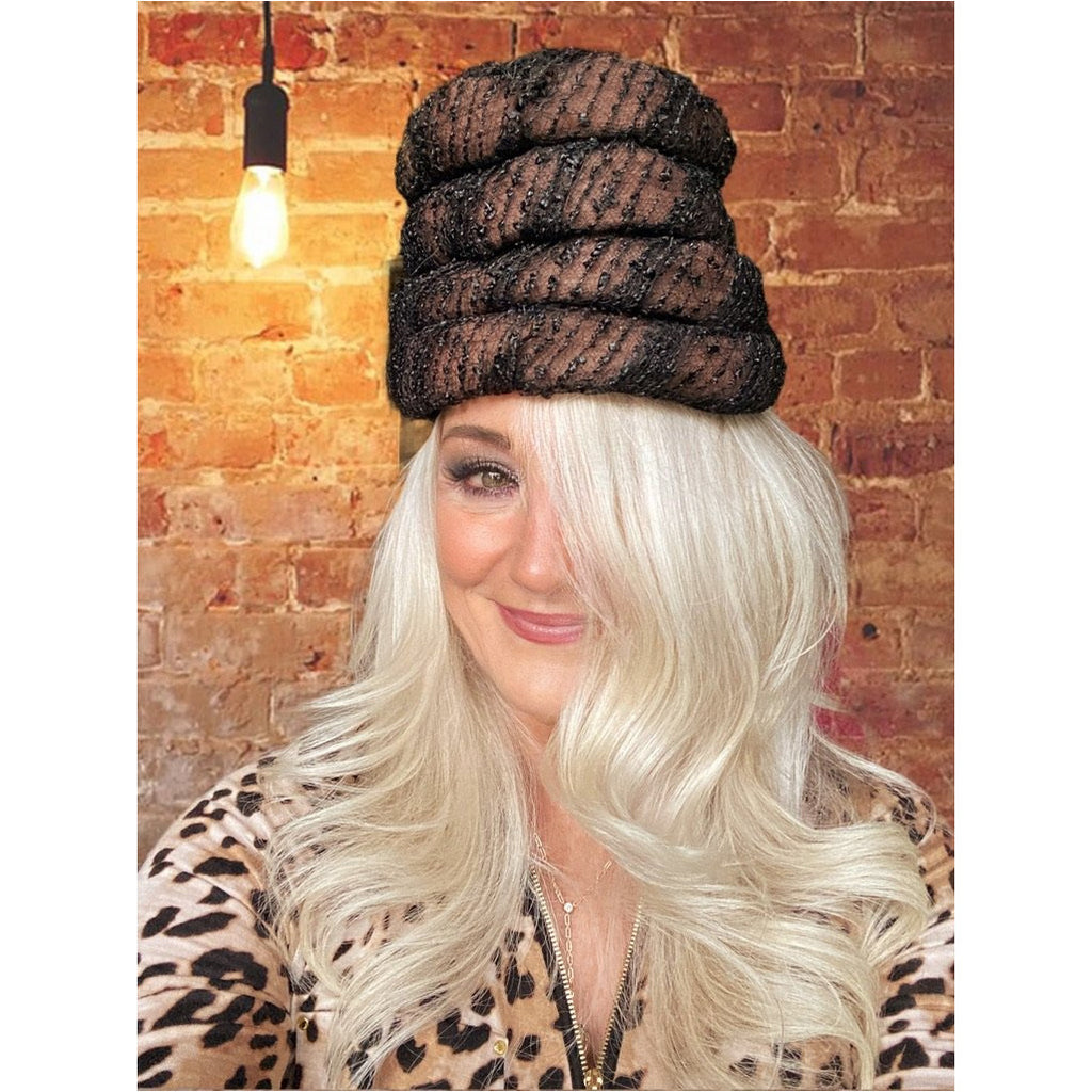 Vintage Ladies Hat Gwenn Pennington Beehive Brown/Black 1960s Hats,New Arrivals Gwen Pennington