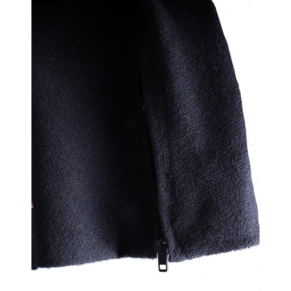 VTG Black Late 1940s Dress With Corde Ball Fringe Hip Detail LBD Wool New Look Womens S/M Dress The Best Vintage Clothing