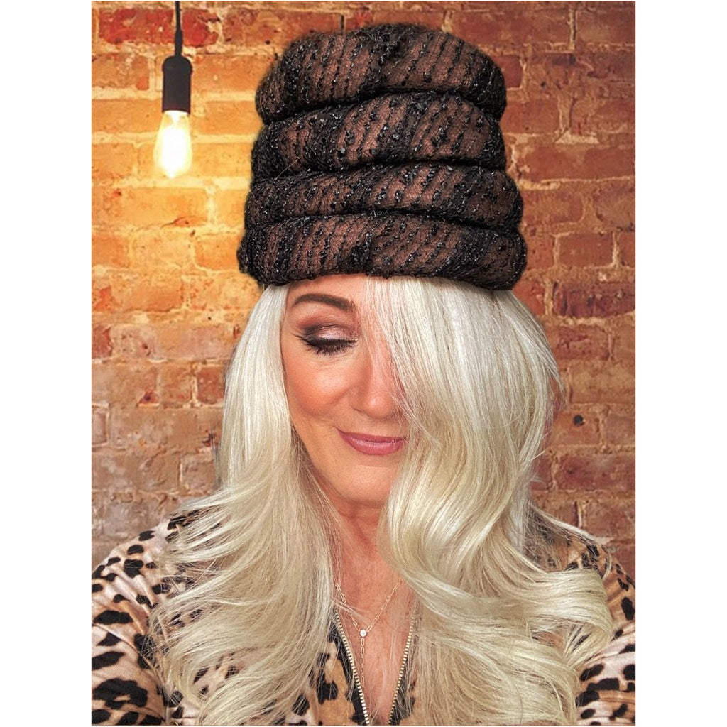 Vintage Ladies Hat Gwenn Pennington Beehive Brown/Black 1960s Hats,New Arrivals Gwen Pennington