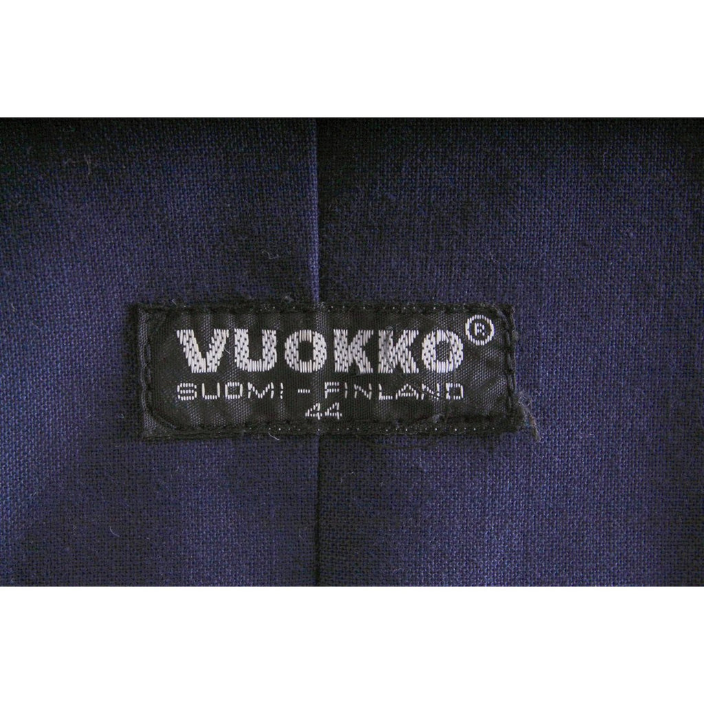 Vintage 1970s Vuokko Suomi Finland Striped Cotton Quilted Coat Snap Front Mod EU 44 M L marimekko Vuokko