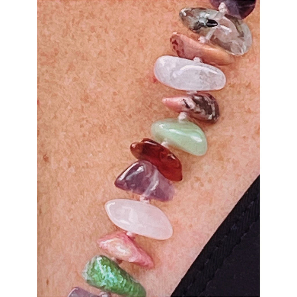 Vintage Gemstone Necklace Les Bernard 30" Long Jewelry Les Bernard