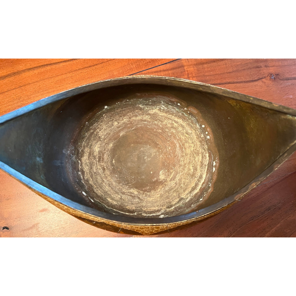 Vintage Hand Painted Gilt Polychrome Lacquer Boat Shaped Bowl Suffering Moses Cart2cart The Best Vintage Clothing