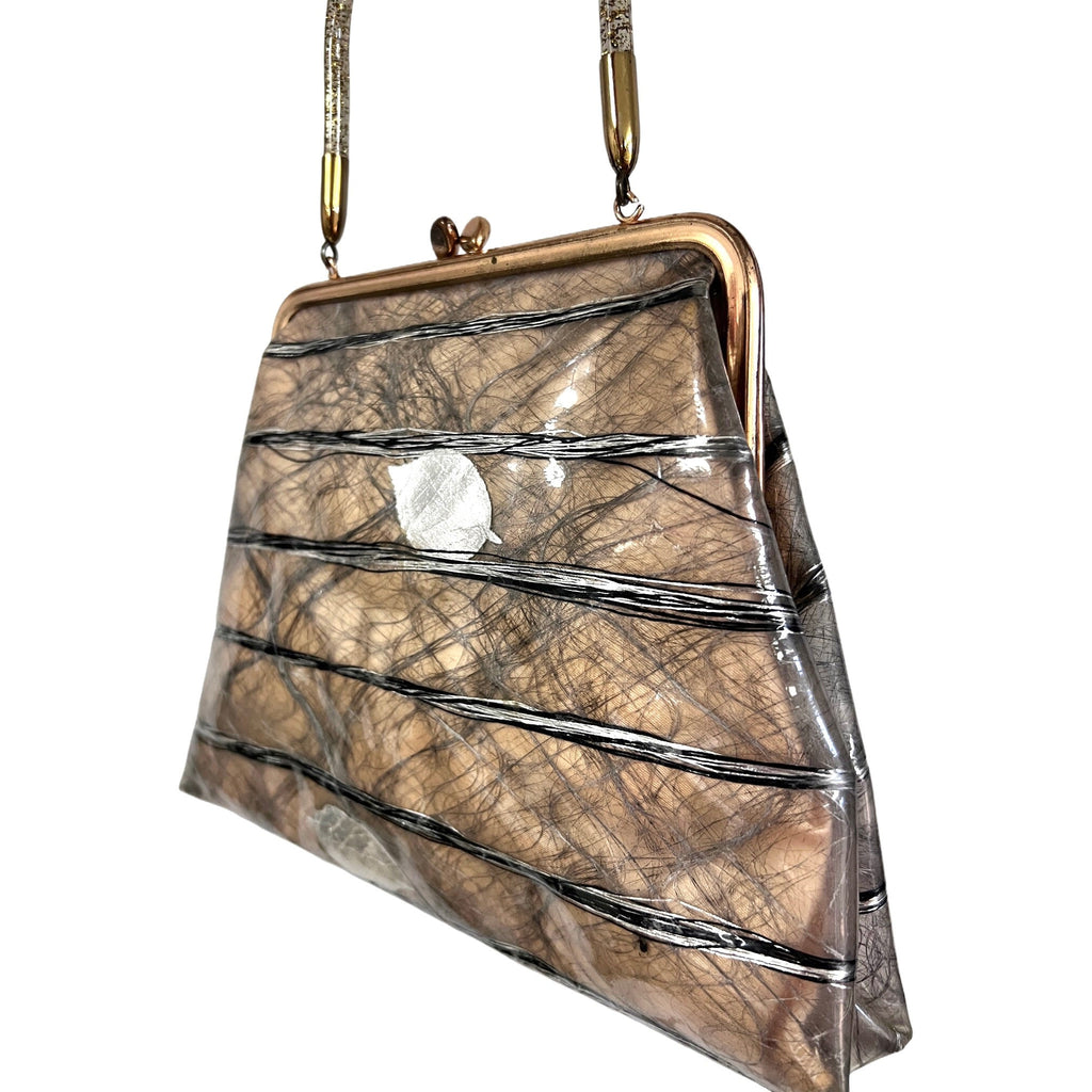 Vintage Sheer Plastic Handbag 1950s Lucite Confetti Handle Handbags,New Arrivals The Best Vintage Clothing