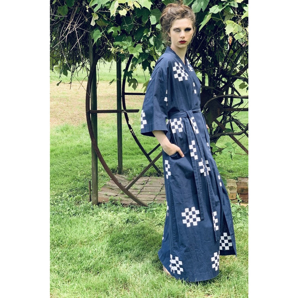 VTG Marimekko ”Pivo” by Katsuji Wakisaka 1975 BLACK/ White Cotton Kaftan Maxi S marimekko The Best Vintage Clothing