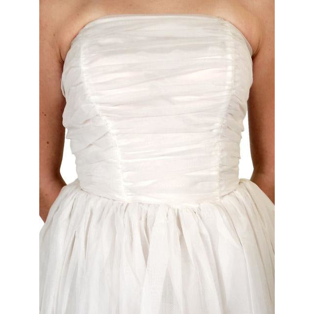 Vintage Winter White Chiffon Ballgown 1950S Details Wedding Gown 32-24-Free Women's The Best Vintage Clothing