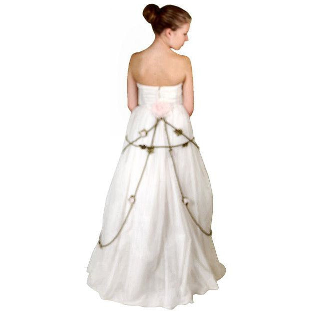 Vintage Winter White Chiffon Ballgown 1950S Details Wedding Gown 32-24-Free Women's The Best Vintage Clothing