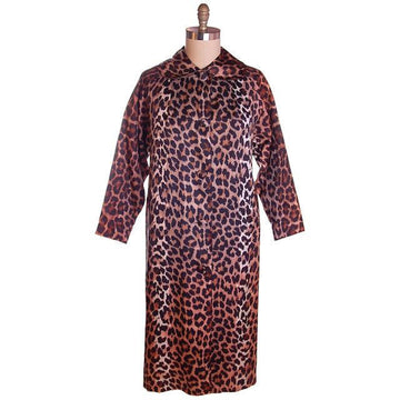 Vintage Leopard  Print Swing Coat 1950S Acetate One Size - The Best Vintage Clothing
 - 1