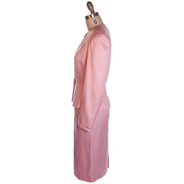 Vintage 1980s Ladies Suit Pink Silk Herbert Grossman Sz 8 Cart2cart Herbert Grossman