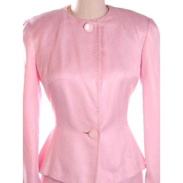 Vintage 1980s Ladies Suit Pink Silk Herbert Grossman Sz 8 Cart2cart Herbert Grossman