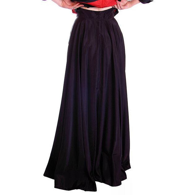 Vintage Circle Skirt Black Taffeta High Waist Evening Full Small 25" W 1940S Cart2cart The Best Vintage Clothing