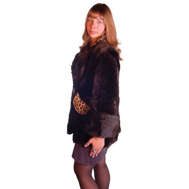 Vintage Brown Sheared Hudson Seal Swing Jacket Fur Trim 1940s Sz S/M Women's,New Arrivals The Best Vintage Clothing