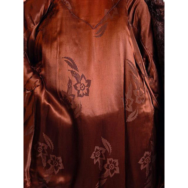 Vintage Brown Sheared Hudson Seal Swing Jacket Fur Trim 1940s Sz S/M Women's,New Arrivals The Best Vintage Clothing