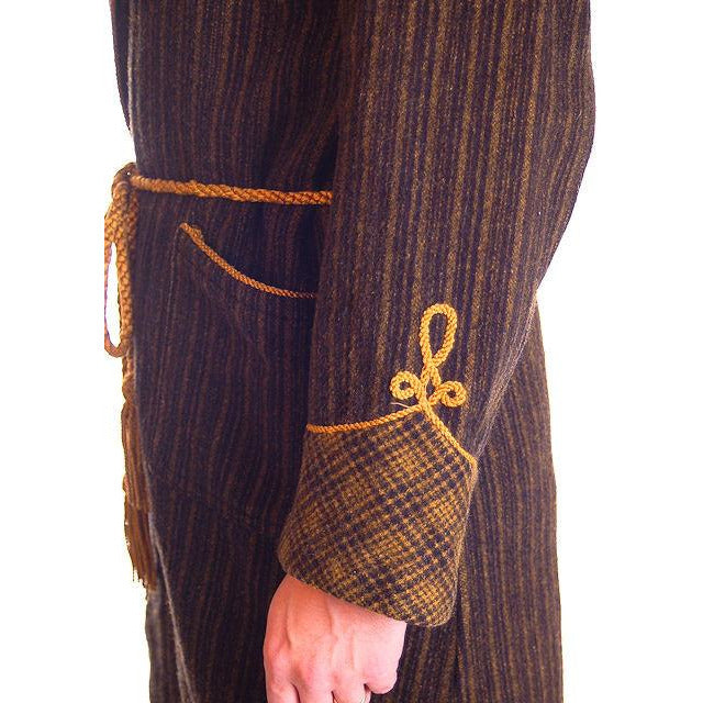 Mens Vintage Black/Green Plaid Wool Robe Jaeger 1940S 46 Chest Men's Vintage Jaeger