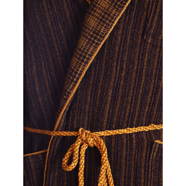 Mens Vintage Black/Green Plaid Wool Robe Jaeger 1940S 46 Chest Men's Vintage Jaeger