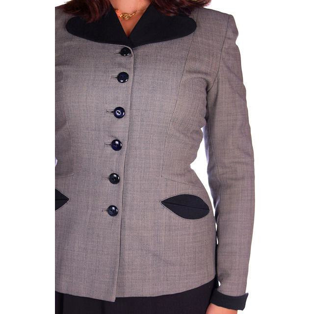 Vintage Ladies Navy/Gray Gotham Blazer Suit Jacket Gotham 1940s Med-Large 38-30 Cart2cart Gotham