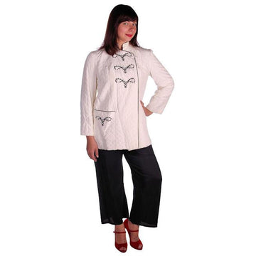 Vintage Ladies Pajamas Loungwear Set Black & White 1950s 42 Bust - The Best Vintage Clothing
 - 1