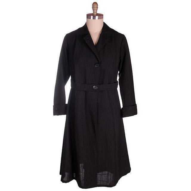 Vintage Ladies Coat Edwardian-Early 1920s Black Serge Wool 44-40-50 Women's The Best Vintage Clothing