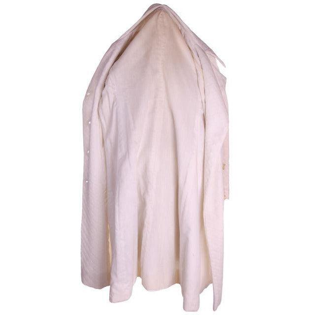 Vintage Textured White Poly Knit Trench Coat 1970s 44-42-52 Women's The Best Vintage Clothing