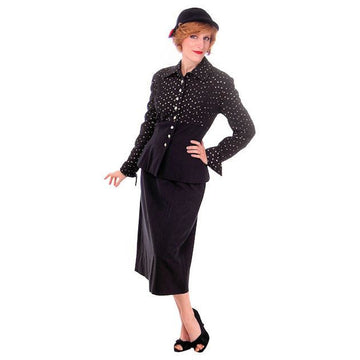 Vintage Ladies Gabardine/Faille  Suit Lilli Ann Navy Blue Knockout 1950s - The Best Vintage Clothing
 - 1