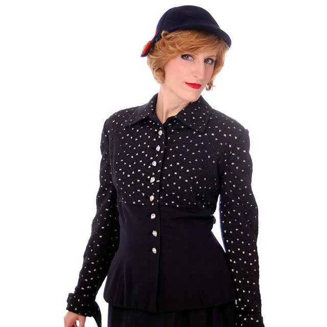 Vintage Ladies Gabardine/Faille Suit Lilli Ann Navy Blue Knockout 1950s Women's,New Arrivals Lilli Ann