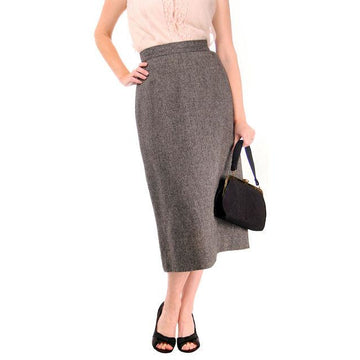 Vintage Pencil Skirt Heathered Charcoal Gray Small Late 1940s - The Best Vintage Clothing
 - 1